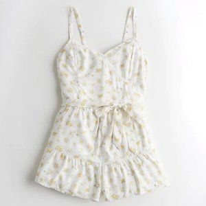 Hollister White Sunflower Romper